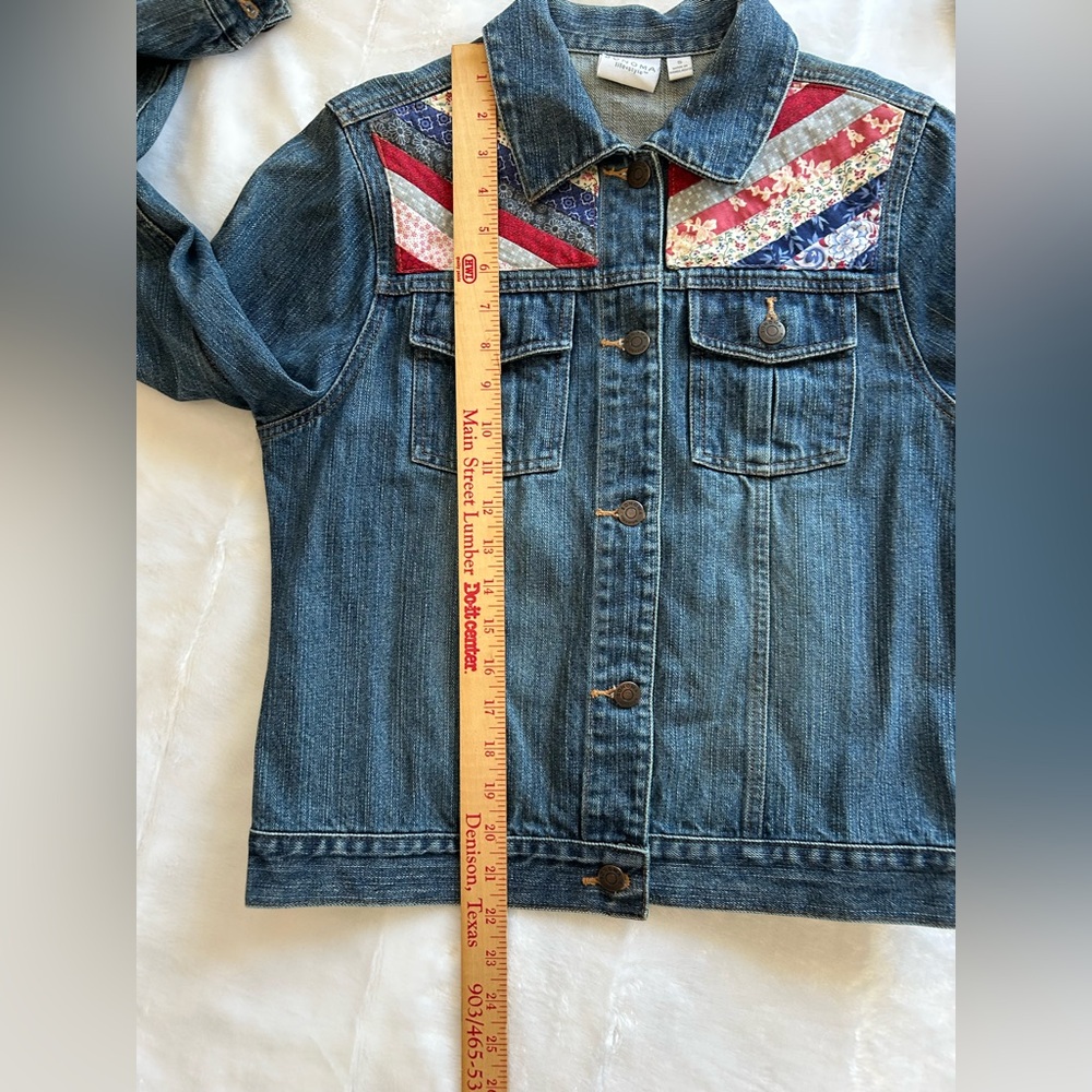 Denim Jacket Upcycled Size Small - Picture 15 of 16